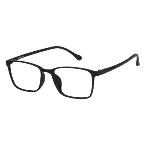 Classic Black Rectangular Glasses view 1