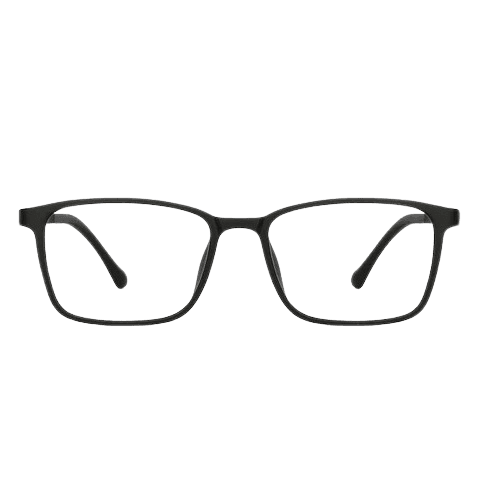 Classic Black Rectangular Glasses view 5